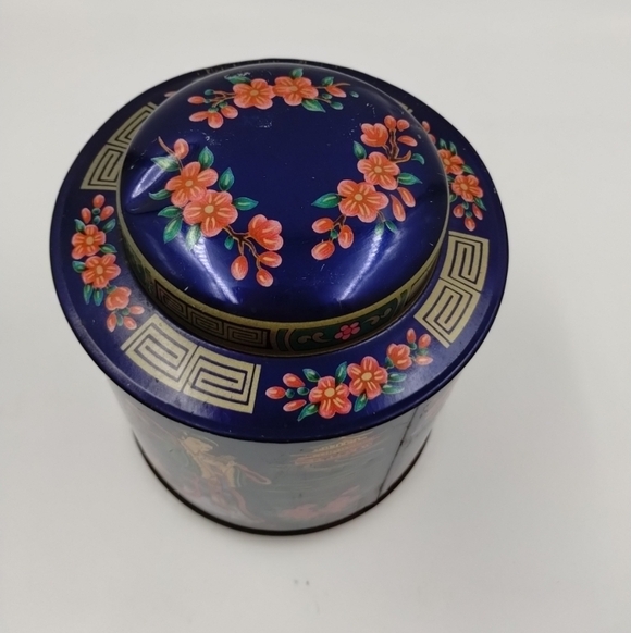 Japan Theme Tea Tin Daher Long Island Vintage Canister England 5.5" Tall w/Lid - Picture 7 of 14